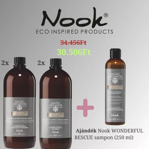 Nook Wonderful Hajszerkezet-Helyreállító Profi Csomag + Ajándék Rescue Sampon