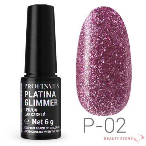 Profinails Platina Glimmer lakkzselé 6ml P-02