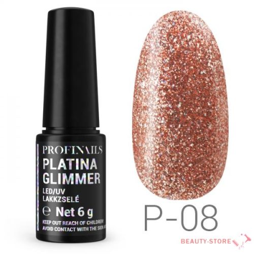 Profinails Platina Glimmer lakkzselé 6ml P-08 