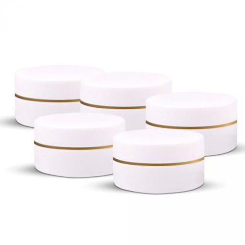 Tégely fehér; arany csíkkal  5ml 10 db/csom.