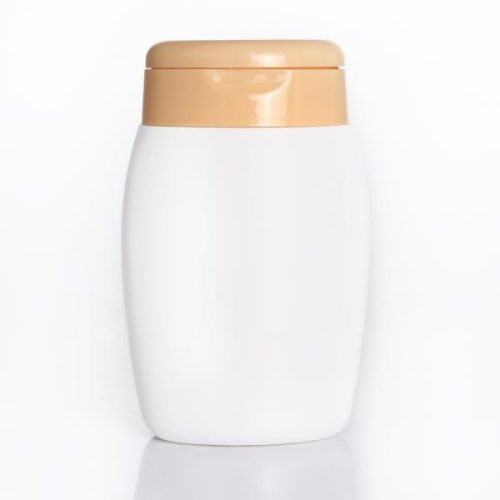 Flakon fehér, barack színű kupakkal 100ml