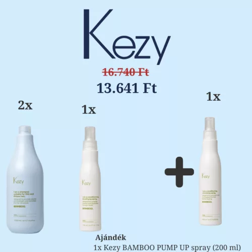 Kezy Bamboo Volumennövelő Profi Csomag + Ajándék Pump Up Spray