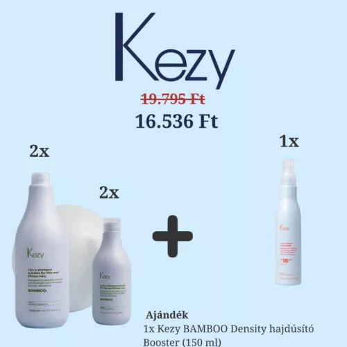 Kezy Bamboo Volumennövelő Sampon Csomag + Ajándék Absolute Spray Mask