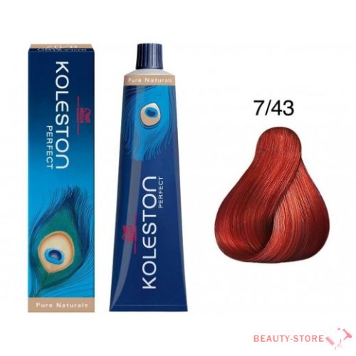 Koleston Perfect hajfesték 60ml 7/43 vöröses aranyló középszőke