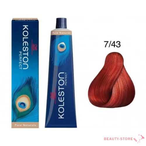 Koleston Perfect hajfesték 60ml 7/43 vöröses aranyló középszőke