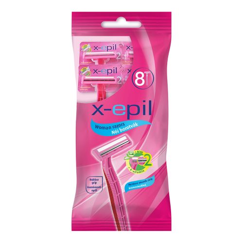 X-Epil Silky 2 pengés borotva gumírozott nyéllel 8db