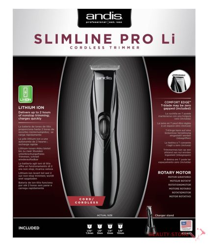 Andis Slimline® Pro Li Black T-Blade vezeték nélküli kontúrvágó (EU)