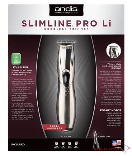 Andis Slimline® Pro Li chrome T-Blade vezeték nélküli kontúrvágó (EU)