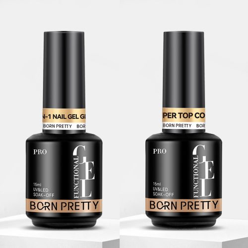 Born Pretty PRO - 8in1 Glue Gel + Super Top Coat - 2x15 ml