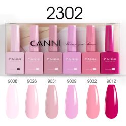   CANNI HEMA és TPO mentes  UV/LED gél lakk szett 6x9ml - 2302 - Pink Champagne Dreams