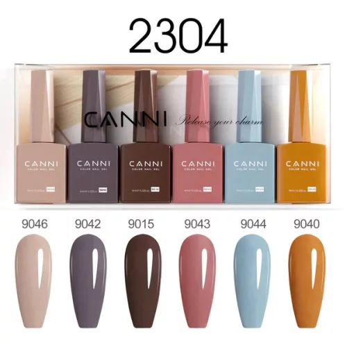 CANNI HEMA és TPO mentes  UV/LED gél lakk szett 6x9ml - 2304 - Boho Chic Palette