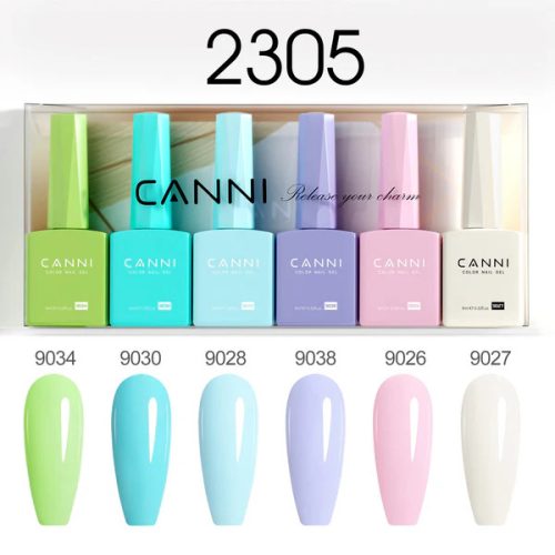 CANNI HEMA és TPO mentes  UV/LED gél lakk szett 6x9ml - 2305 - Colorful Kaleidoscope