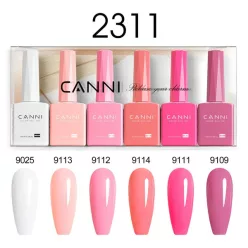   CANNI HEMA és TPO mentes  UV/LED gél lakk szett 6x9ml - 2311 - Blush Bliss Bouquet