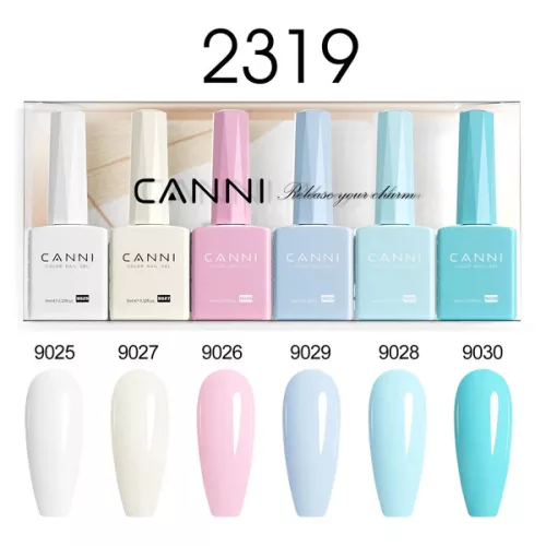 CANNI HEMA és TPO mentes  UV/LED gél lakk szett 6x9ml - 2319 - Cotton Candy