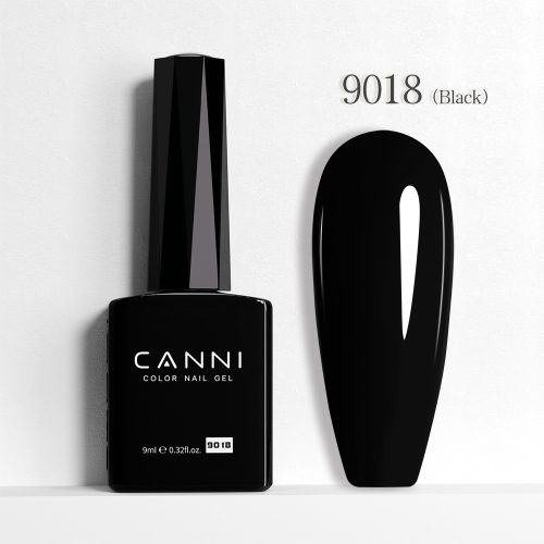 CANNI HEMA és TPO mentes UV/LED gél lakk 9ml No.9018 black