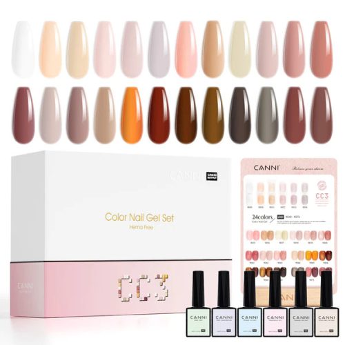 CANNI HEMA és TPO mentes UV/LED gél lakk szett (24db-os) No.CC3 Transparent series