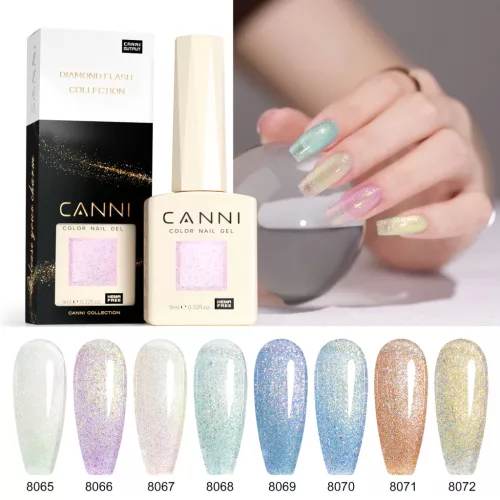CANNI HEMA FREE szett 8x9ml - Aurora Glitter Collection