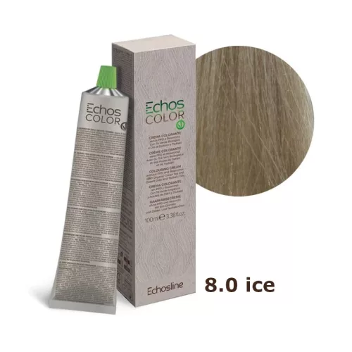  Echosline Echos Color PPD és rezorcin mentes vegán hajfesték 100ml 8.0 Ice hideg világos szőke