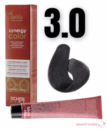 Echosline Seliár Synergy Color ammóniamentes hajfesték 100ml 3.0 sötét gesztenye