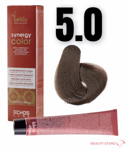 Echosline Seliár Synergy Color ammóniamentes hajfesték 100ml 5.0 világos gesztenye