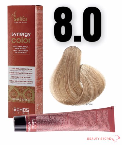 Echosline Seliár Synergy Color ammóniamentes hajfesték 100ml 8.0 világos szőke