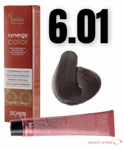 Echosline Seliár Synergy Color ammóniamentes hajfesték 100ml 6.01 sötét szőke természetes hamu