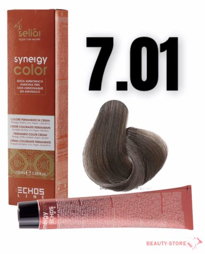 Echosline Seliár Synergy Color ammóniamentes hajfesték 100ml 7.01 természetes hamu szőke