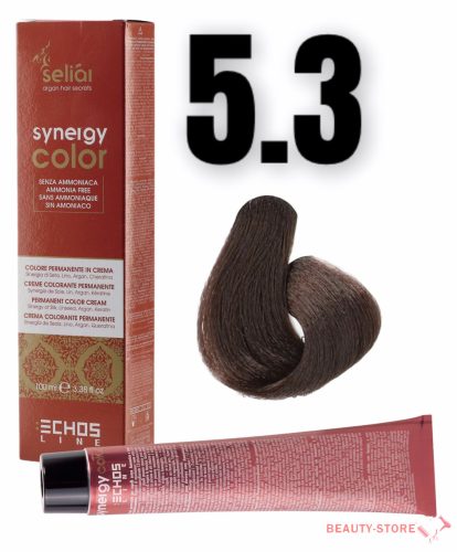  Echosline Seliár Synergy Color ammóniamentes hajfesték 100ml 5.3 világos gesztenye arany