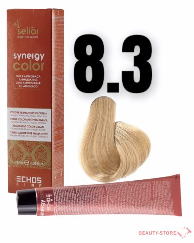  Echosline Seliár Synergy Color ammóniamentes hajfesték 100ml 8.3 világos szőke arany