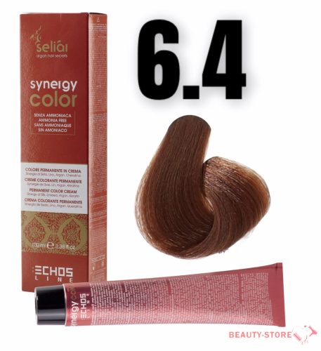  Echosline Seliár Synergy Color ammóniamentes hajfesték 100ml 6.4 sötét szőke réz