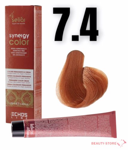  Echosline Seliár Synergy Color ammóniamentes hajfesték 100ml 7.4 szőke réz