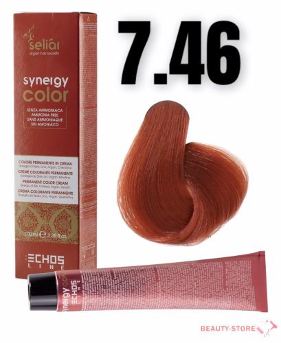  Echosline Seliár Synergy Color ammóniamentes hajfesték 100ml 7.46 szőke réz vörös