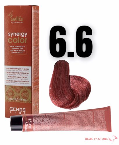  Echosline Seliár Synergy Color ammóniamentes hajfesték 100ml 6.6 sötét szőke vörös