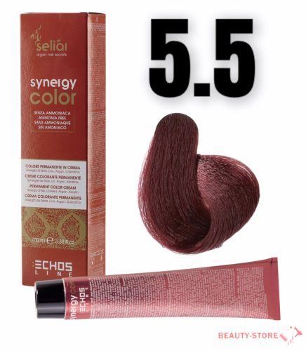  Echosline Seliár Synergy Color ammóniamentes hajfesték 100ml 5.5 világos gesztenye mahagóni