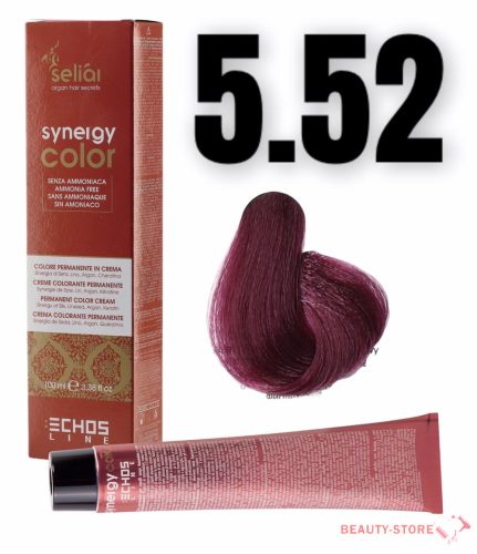  Echosline Seliár Synergy Color ammóniamentes hajfesték 100ml 5.52 világos gesztenye mahagóni viola