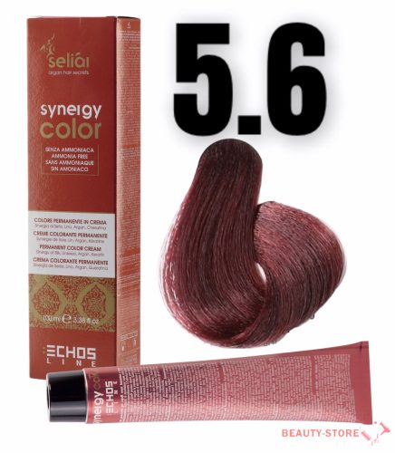  Echosline Seliár Synergy Color ammóniamentes hajfesték 100ml 5.6 világos gesztenye vörös