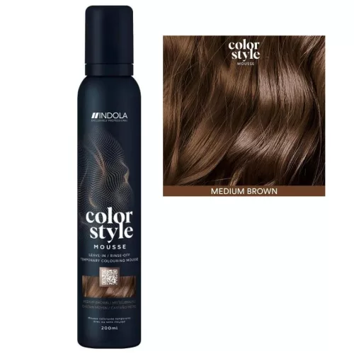 Indola Color Style Mousse 200ml - Medium Brown