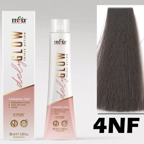 Itely DELYGLOW 4NF (4.01) 100ml hideg, természetes középbarna hajfesték ammónia, ppd, rezorcin mentes