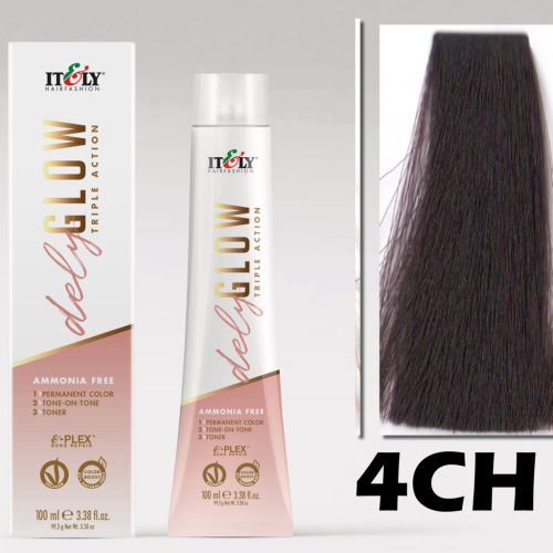 Itely DELYGLOW 4CH (4.73) 100ml csokoládé középbarna hajfesték ammónia, ppd, rezorcin mentes
