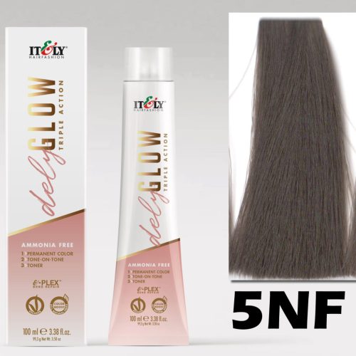 Itely DELYGLOW 5NF (5.01) 100ml hideg, természetes világosbarna hajfesték ammónia, ppd, rezorcin mentes