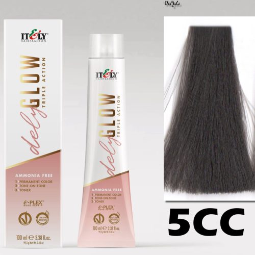 Itely DELYGLOW 5CC (5.11) 100ml intenzív hamvas világosbarna hajfesték ammónia, ppd, rezorcin mentes