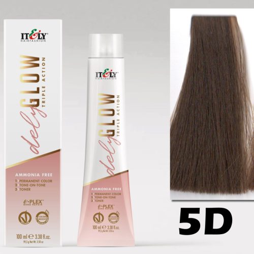 Itely DELYGLOW 5D (5.3) 100ml aranysárga világosbarna hajfesték ammónia, ppd, rezorcin mentes