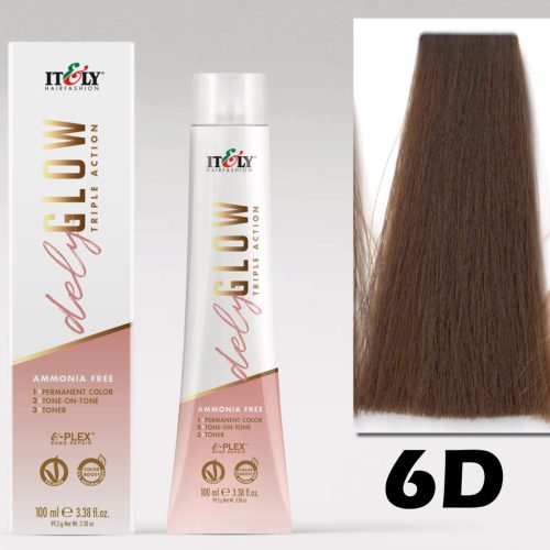 Itely DELYGLOW 6D (6.3) 100ml aranyszőke hajfesték ammónia, ppd, rezorcin mentes