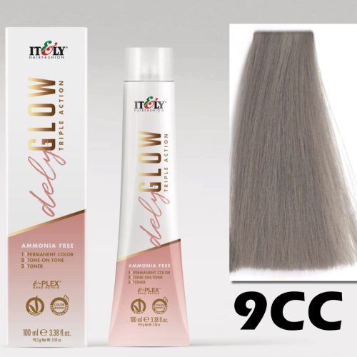 Itely DELYGLOW 9CC (9.11) 100ml intenzív hamvas szőke nagyon világos hajfesték ammónia, ppd, rezorcin mentes