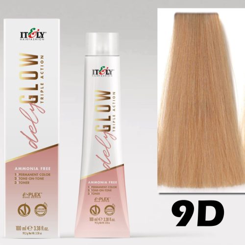 Itely DELYGLOW 9D (9.3) 100ml arany-nagyon világos szőke hajfesték ammónia, ppd, rezorcin mentes