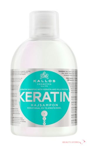 KALLOS KJMN KERATIN HAJSAMPON KERATINNAL ÉS TEJPROTEINNEL SZÁRAZ, TÖREDEZETT ÉS KÉMIAILAG KEZELT HAJRA 1000ml