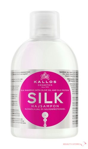  KALLOS KJMN SILK HAJSAMPON OLÍVAOLAJJAL ÉS SELYEMPROTEINNEL SZÁRAZ, ÉLETTELEN HAJRA 1000ml