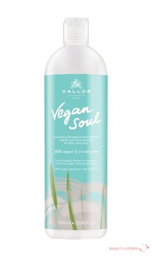 KALLOS VEGAN SOUL DÚSÍTÓ SAMPON BAMBUSZ KIVONATTAL ÉS KÓKUSZ OLAJJAL VÉKONYSZÁLÚ HAJRA 1000ml