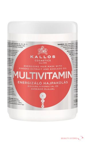 KALLOS KJMN MULTIVITAMIN ENERGIZÁLÓ HAJPAKOLÁS GINZENG KIVONATTAL ÉS AVOKÁDÓ OLAJJAL 1000ml