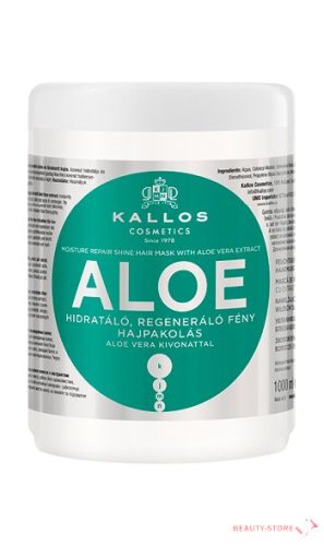 KALLOS KJMN ALOE VERA HIDRATÁLÓ, REGENERÁLÓ FÉNY HAJPAKOLÁS 1000ml